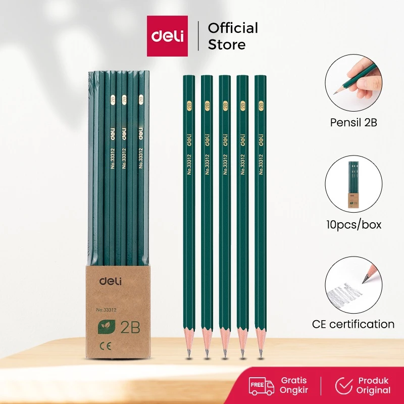 Deli Pensil Kayu HB/2B 10pcs/Box 33312