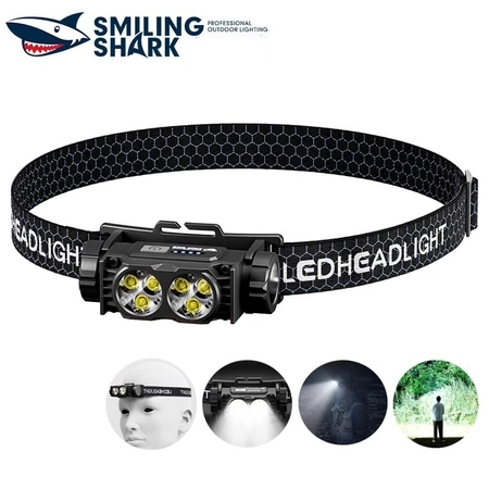 Smiling Shark Headlamp 6xLED Waterproof Type-C