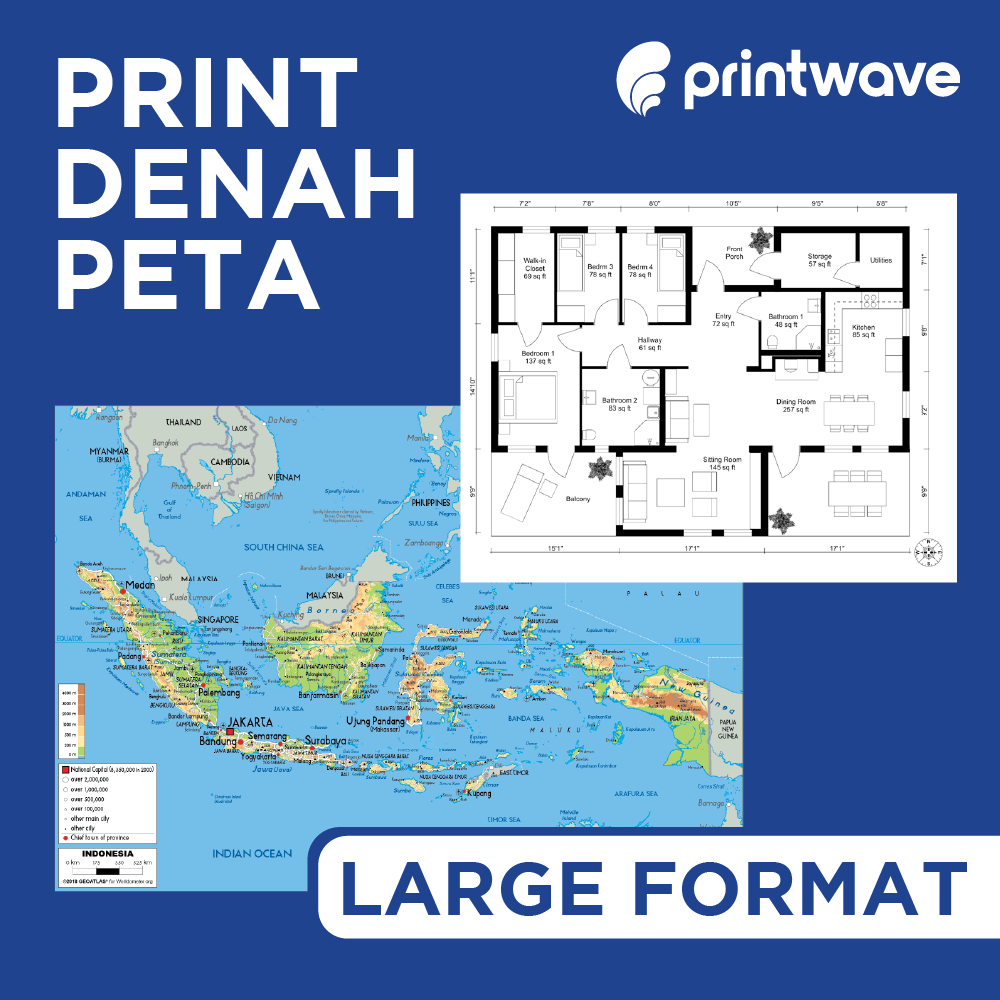 Print Color Plot Line/Path/Denah/Image Engineering/Arsitek HVS A0, A1 ...