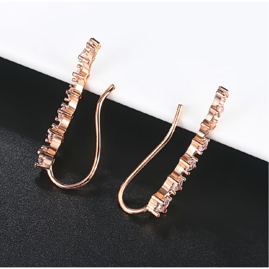 1PASANG Anting Garis Wanita Motif Comet Mutiara Gaya Korea Aksesoris Fashion Stud Earrings Women Anteng Elegan A348 - Gambar 2