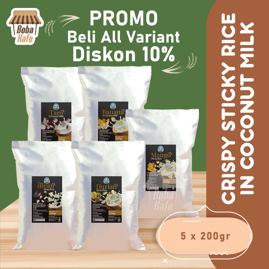 Sticky RICE CRUNCHY IN COCONUT MILK ALL VARIANT DISC 10% @200gr ...