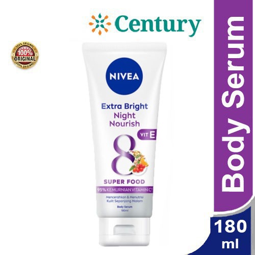 Nivea Extra White Body Serum Night Nourish 180 ML / Body Serum / Perawatan Tubuh
