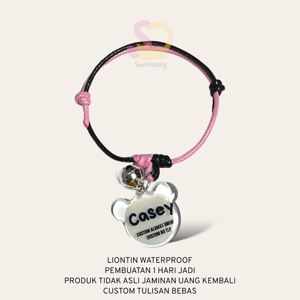 KALUNG KUCING CUSTOM NAMA WATERPROOF/POPOY CAT NECKLACE/KALUNG KUCING FREE NAMA - Gambar 3