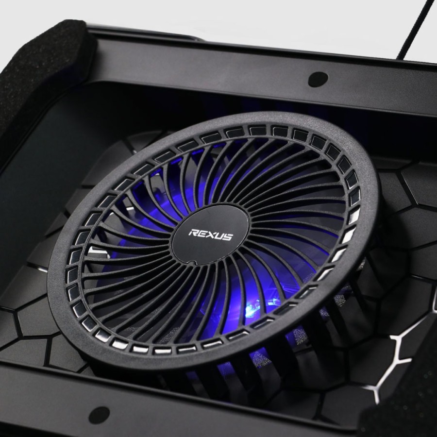 Rexus B300 / B-300 Breeze Max Cooling Pad RGB With Phone Holder - Gambar 2