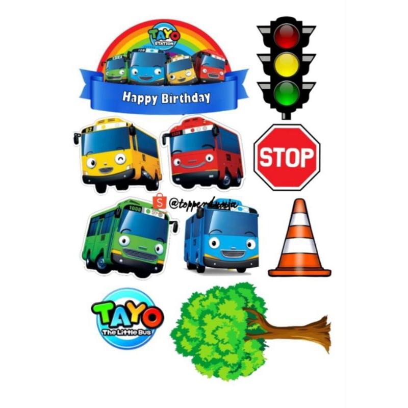 Vol.1|Tayo Bus Cake Topper free request Name | Shopee Singapore