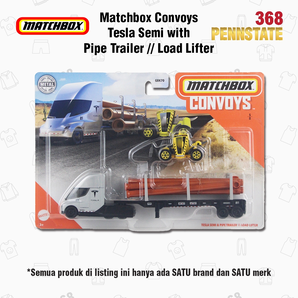 Matchbox Original Diecast Model Real Car Convoys Tesla Semi & Pipe ...