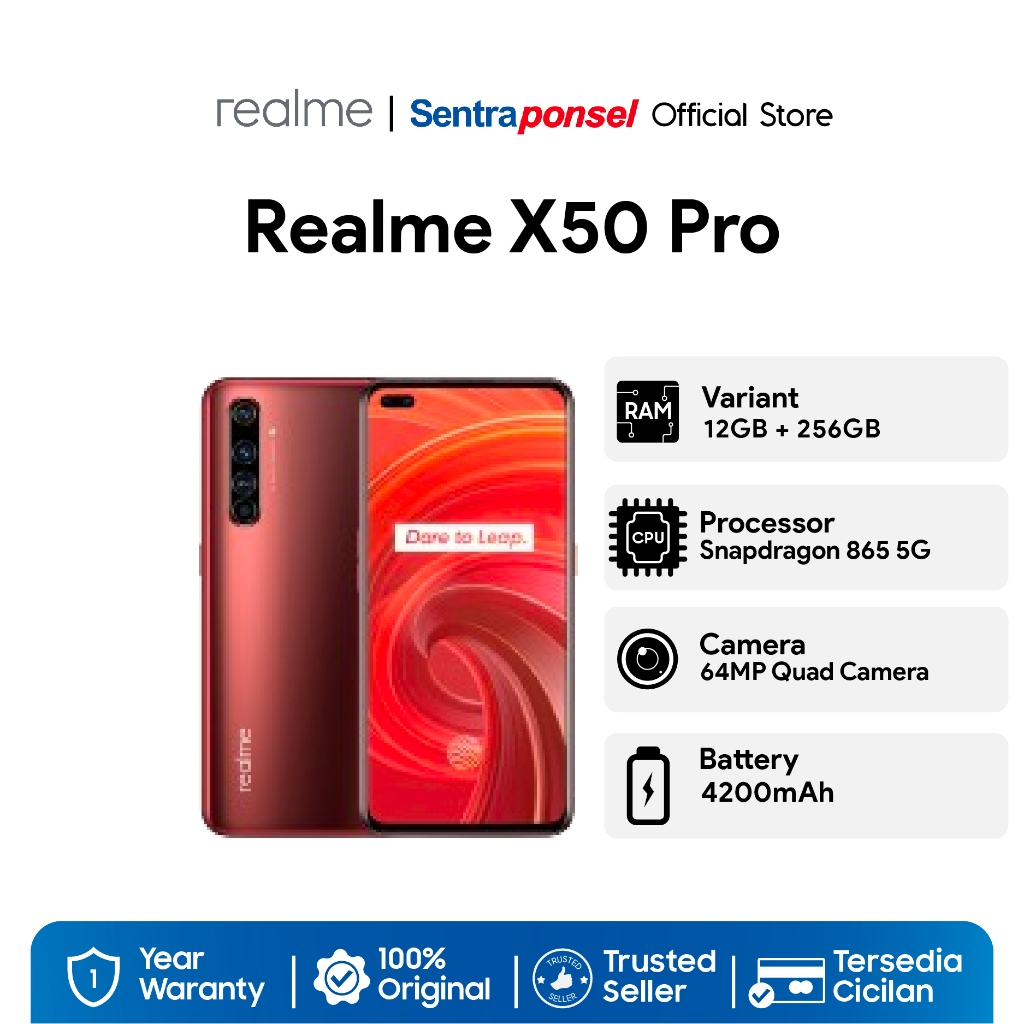 REALME X50 PRO RAM 12GB+256GB GREEN, RED - GARANSI RESMI
