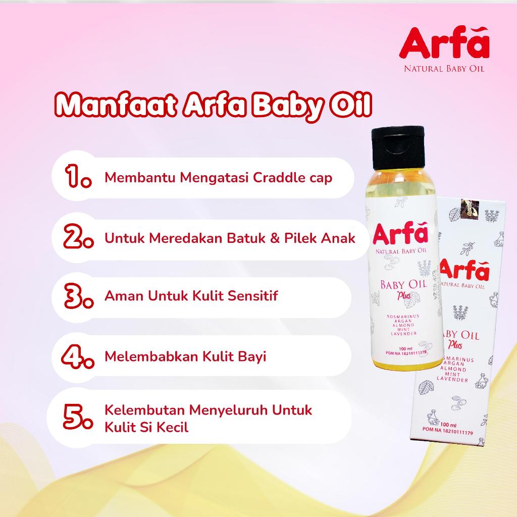 ARFA BABY OIL Minyak Telon Alami Cegah Kulit Iritasi - 3 Botol - Gambar 4