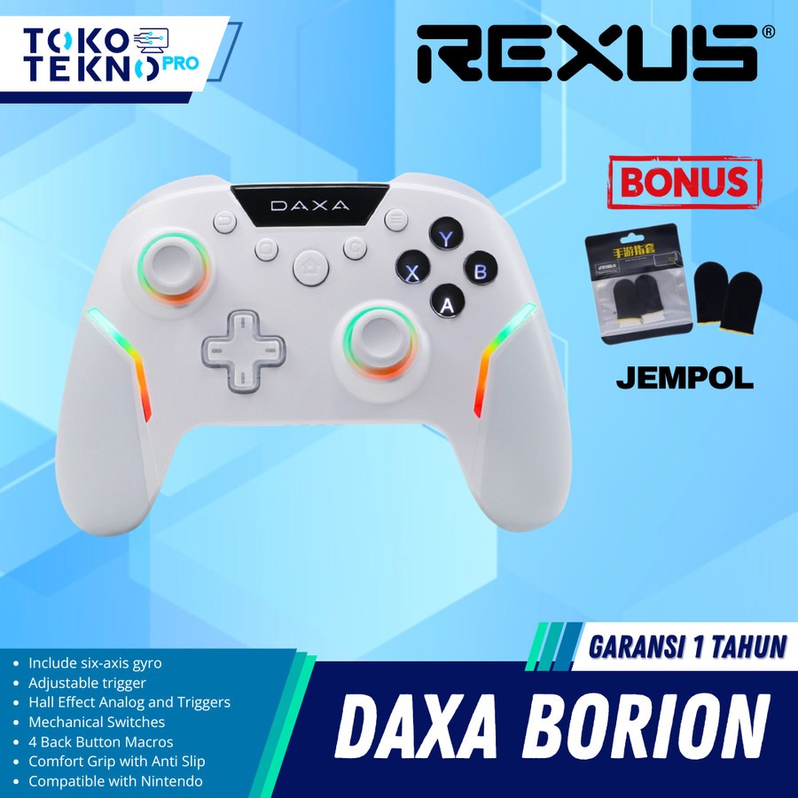 Rexus Daxa Borion AX8 Gamepad Joystick Wireless 3in1 Connection Mechanical