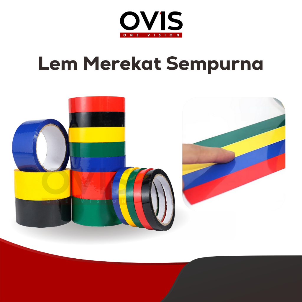 Lakban Isolasi Warna Warni Selotip Pigment Tape Ovis 12mm 24mm 45mm 50 Yard - Gambar 4