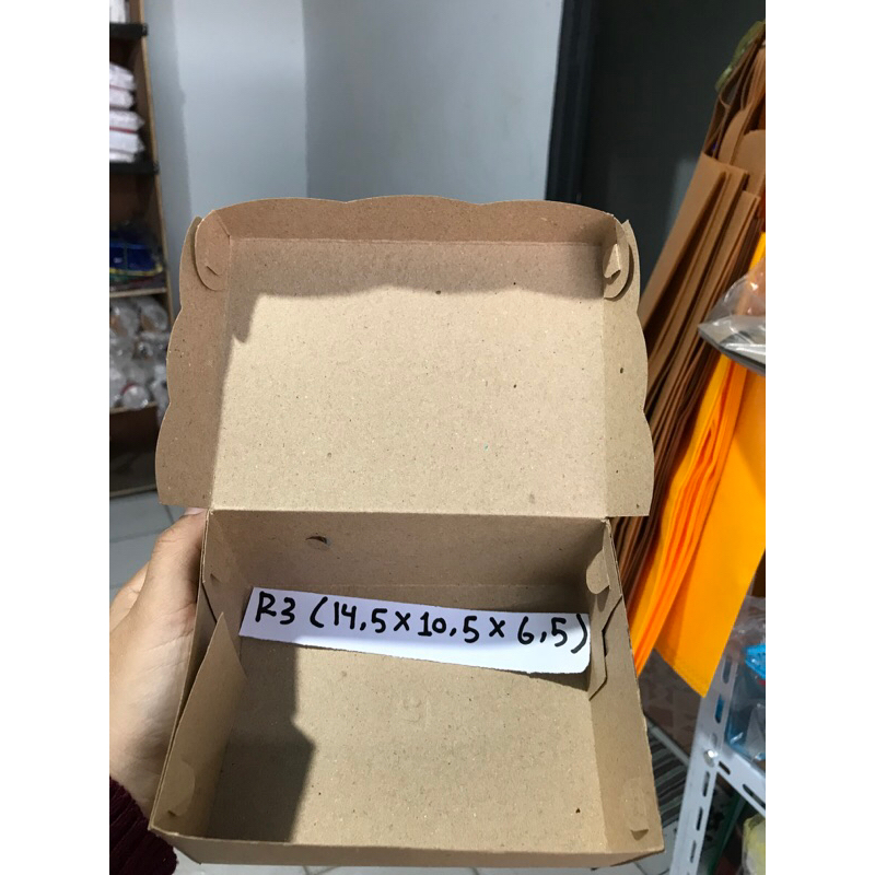 Plain Brown Kraft Depaper R3/R5/Cake Box Snack Box (PACK/100) | Shopee ...