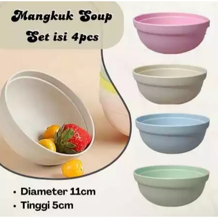 Dreamyhouse 4pcs Mangkuk Soup Souvenir Warna
