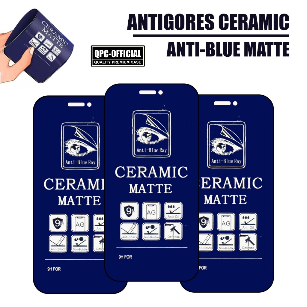 Antigores Realme 9 4G Realme 9 Pro Realme 9 Pro Plus Realme 9i Realme 10 4G Realme 10 Pro Realme 11 4G Realme 12 5G Realme 12 Plus Realme 13 4G Realme 13 5G Realme 13 Plus 5G Ceramic Blue Matte Antigores Matte Anti Minyak Anti Radiasi
