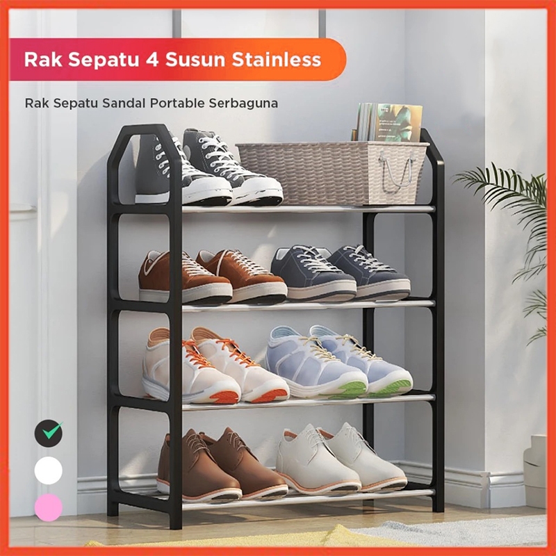 Hoptech WAREHOUSE CLEANING - Multipurpose 4 Layer Shoe Rack, Portable ...