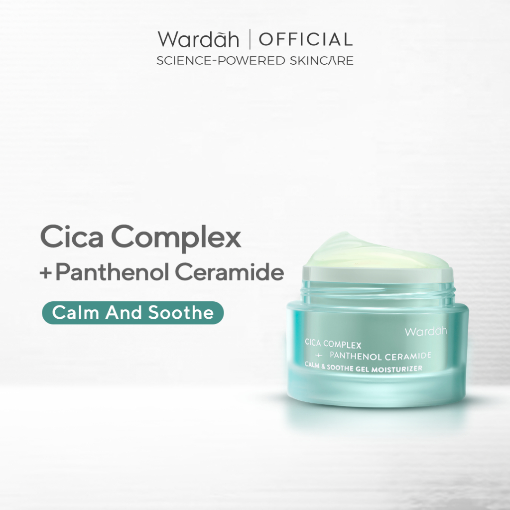 WARDAH Cica Complex + Panthenol Ceramide Calm & Soothe Gel Moisturizer 30 g - Pelembab Gel Ringan yang Meredakan Kemerahan & Kulit Reaktif, Memperbaiki Skin Barrier - Cocok untuk Kulit Berjerawat & Breakout (Calm Acne & Redness) - Skincare - Gambar 3
