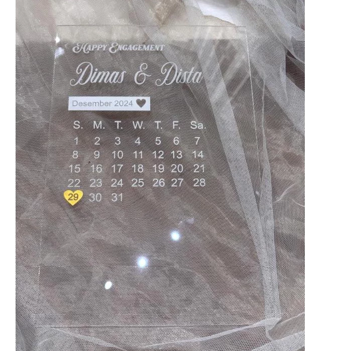 Akrilik transparan custom nama bahan mahar