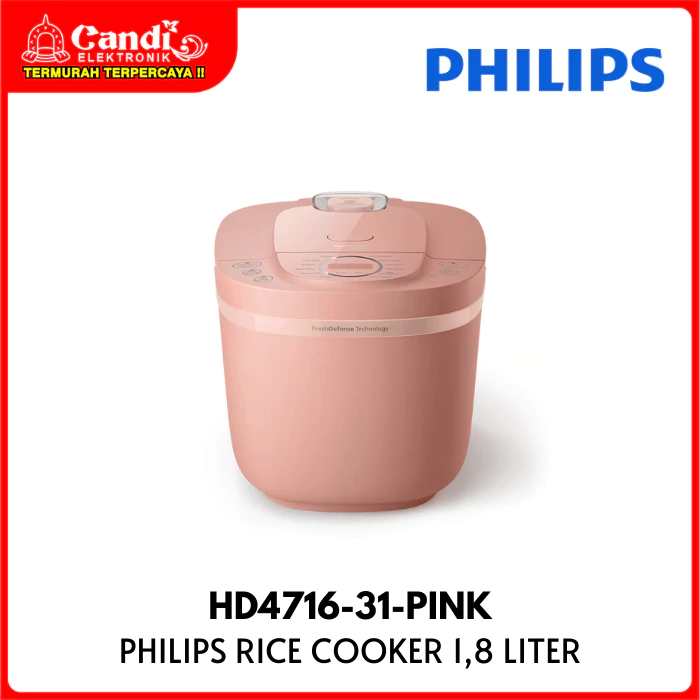 PHILIPS Rice Cooker Digital Kapasitas 1,8 Liter Penanak Nasi HD4716-31-PINK - Gambar 2