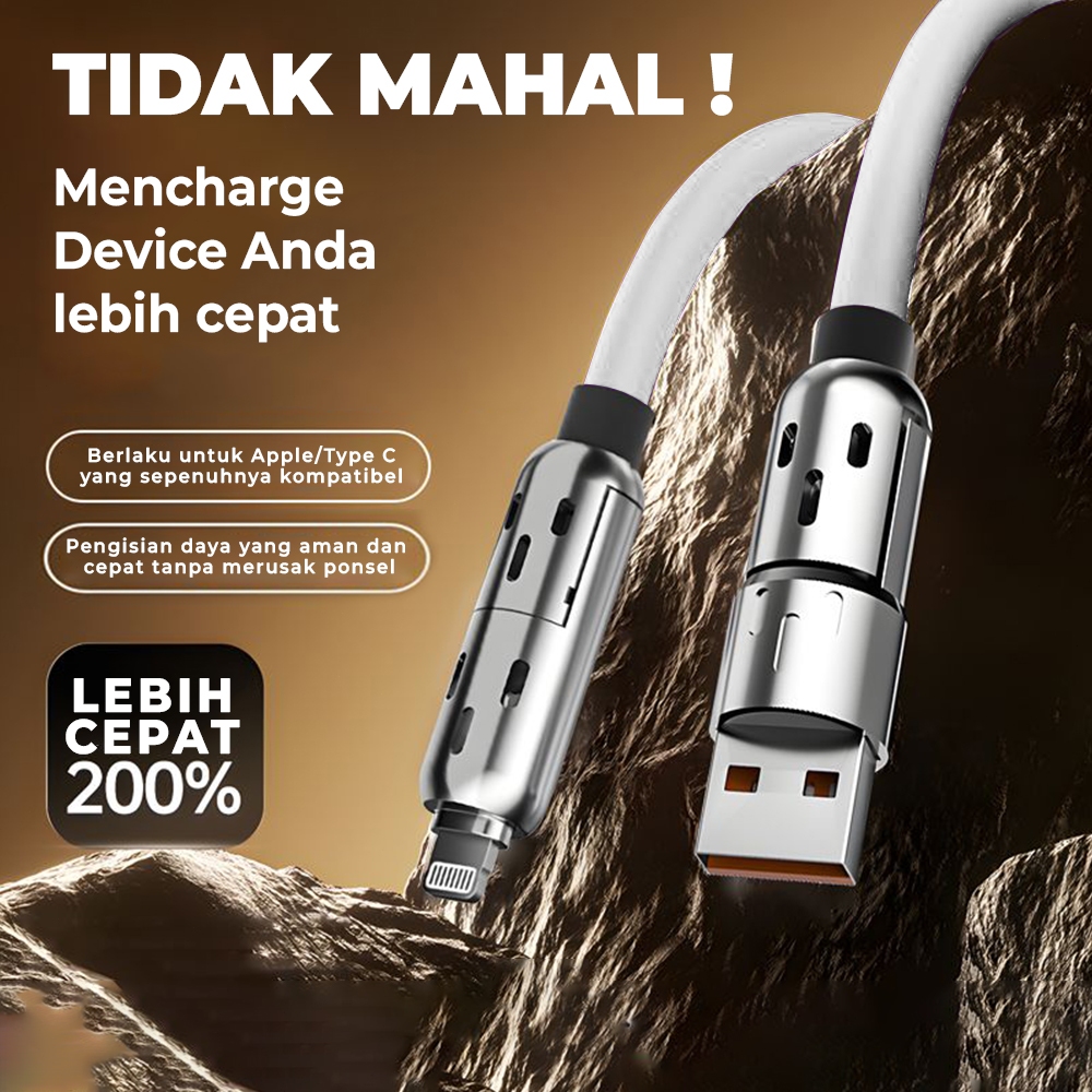 Matei COD Kabel Data Kabel USB 4 in 1 Fast Charging Micro Type C Lightning iphone USB Type C to Type C Iphone Lightning - Gambar 2