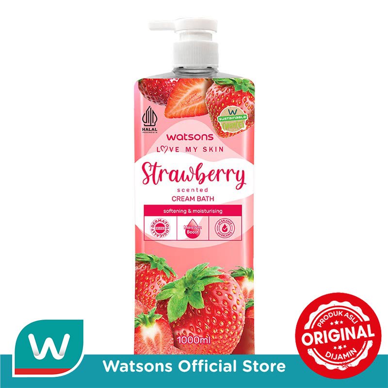 Watsons Strawberry Scented Cream Bath 1000ml
