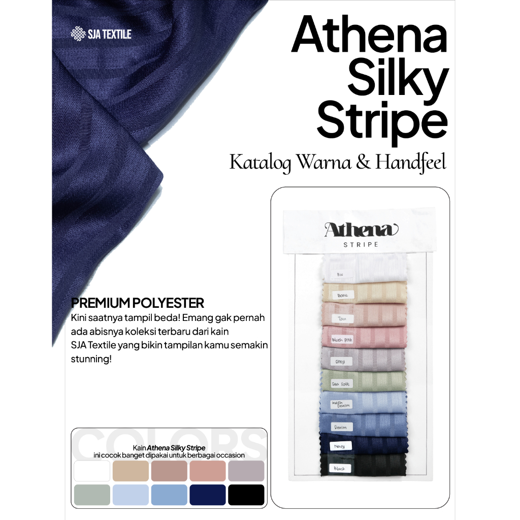 COLOR SAMPLE CATALOG & HANDFEEL ATHENA SILKY STRIPE | SATIN STRIPE ...