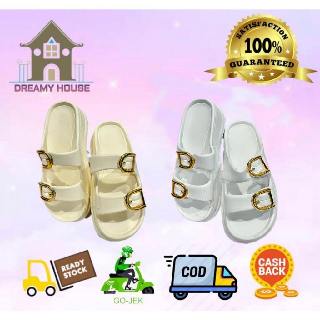 ⭐Dreamyhouse⭐ Sendal Wanita Wedges Karet Sandal Korean Style Jelly Strap Dua Bahan Tebal 518