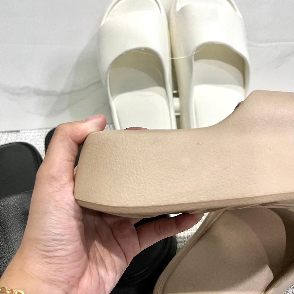 ⭐Dreamyhouse⭐ Sendal Wedges Karet Sandal Wanita Korean Style Selop Polos Bahan Tebal 823 - Gambar 4