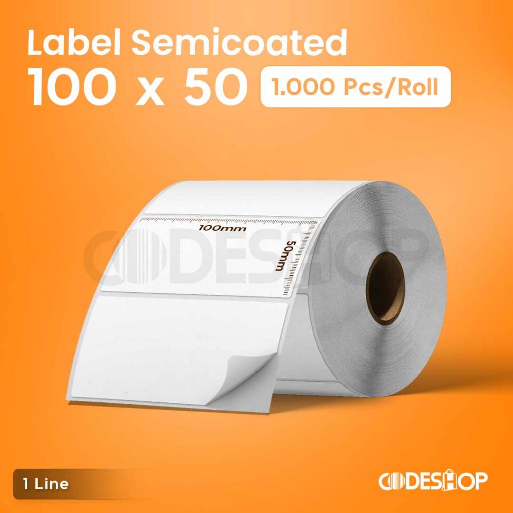 Barcode STICKER LABEL 100 X 50 MM (1 LINE) CONTENTS 1000 PCS 1 ROW ...