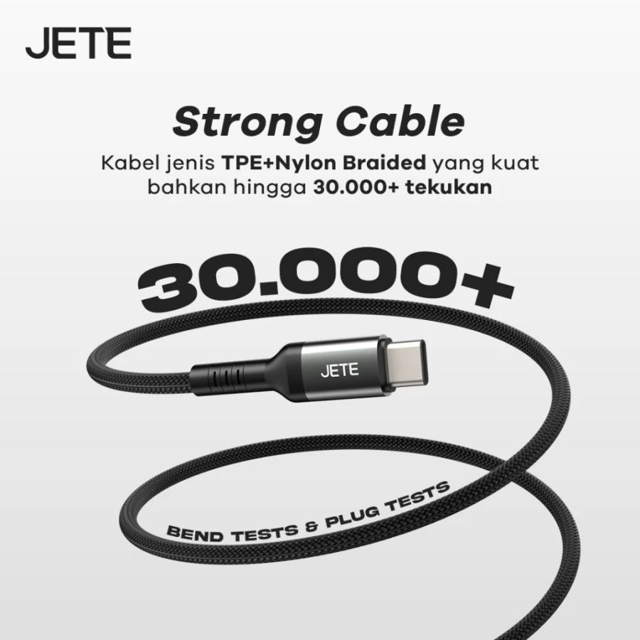 JETE CX12 Kabel Data Fast Charging 60W Type C to Type C - Garansi 2Th - Gambar 4
