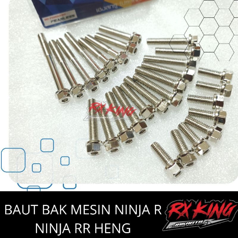 MESIN NINJA R NINJA RR CLUTCH ENGINE BLOCK BOLT COMPLETE RIGHT Kiri ...