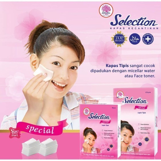 Kapas Selection Facial Cotton Round Kapas Tipis Toner Pembersih Wajah / Merah Jingga Official - Gambar 4