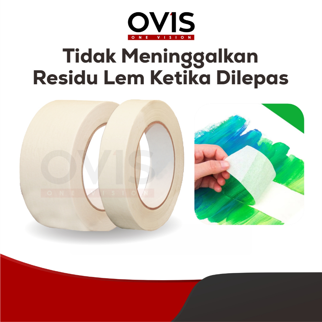 Masking Tape Lakban Isolasi Selotip Kertas Ovis 24 mm 48 mm 15 Meter - Gambar 4