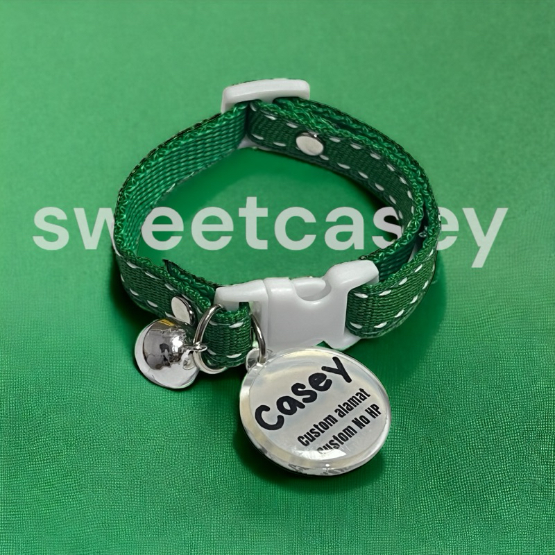 KALUNG KUCING DOT GRATIS CUSTOM NAMA / CAT NECKLACE / CUSTOM NAMA - Gambar 2