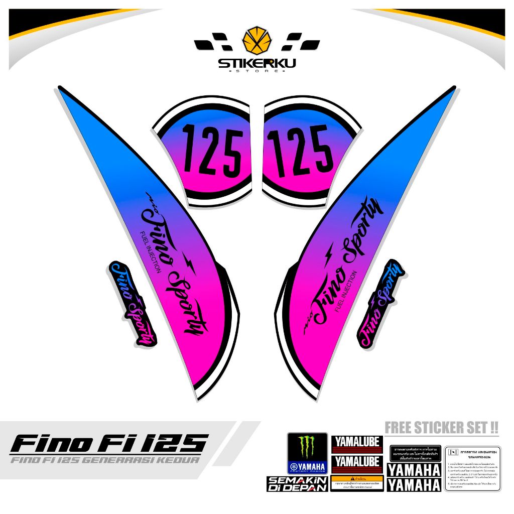 STICKER FINO 125 FI / MTF 6 / STRIPING FINO NEW F1 / SETIKER FINO S ...