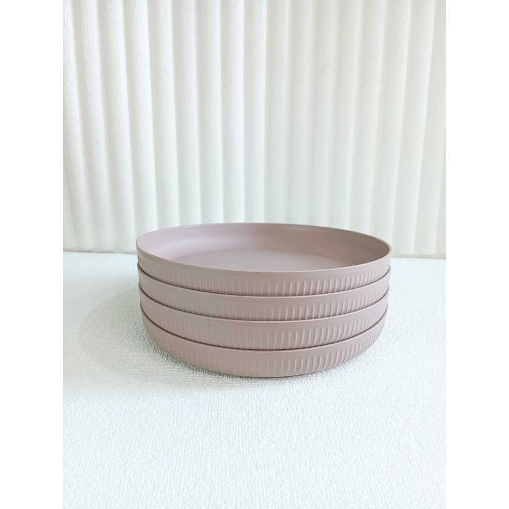 Dreamyhouse SET ISI 4PC Piring Makan Plastik 22cm Jerami Gandum Wheat Straw/Piring Saji Makan - Gambar 4