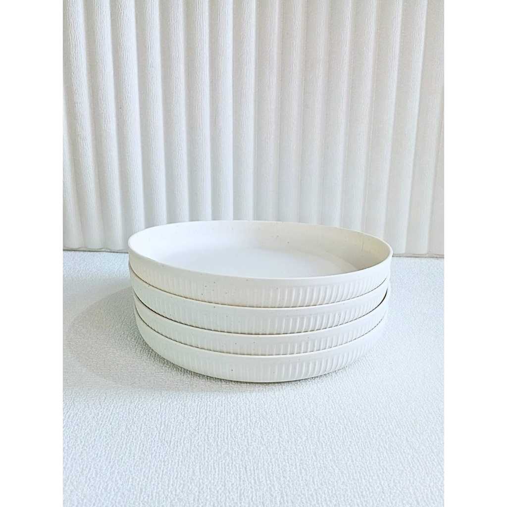 Dreamyhouse SET ISI 4PC Piring Makan Plastik 22cm Jerami Gandum Wheat Straw/Piring Saji Makan - Gambar 3