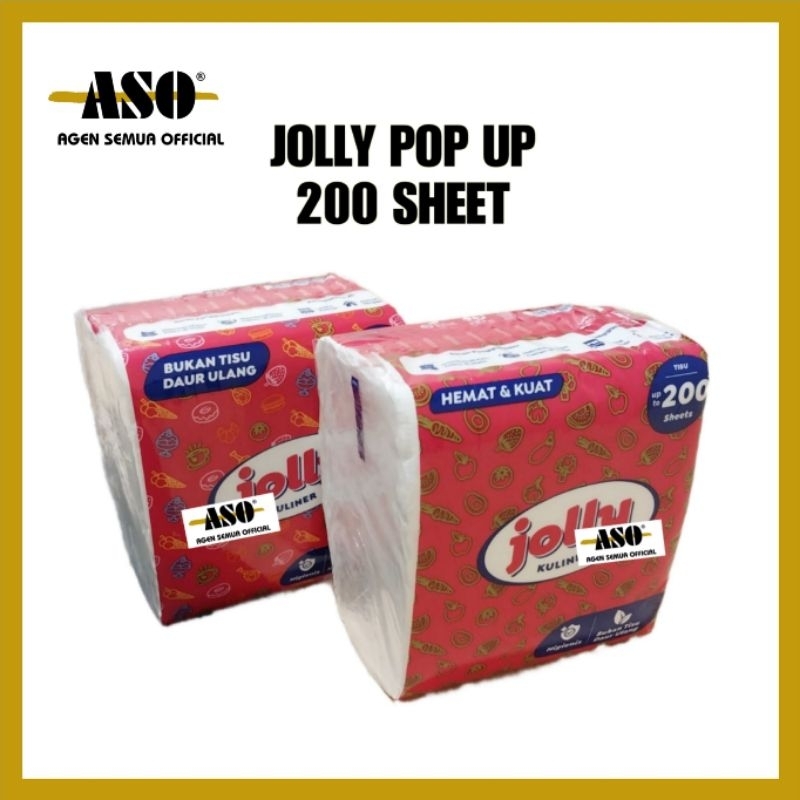 Tisu Tissue JOLLY POP UP 2ply 160 Sheet PROMO !!!