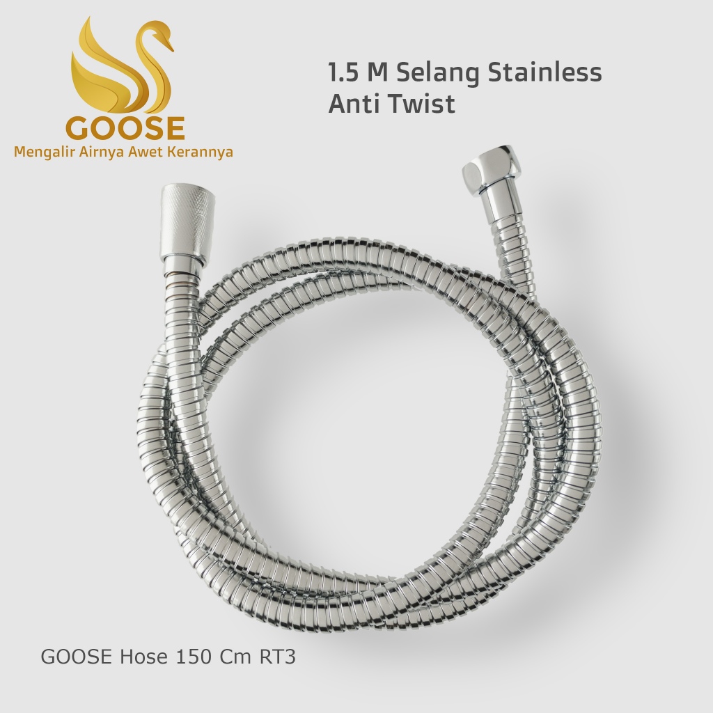 Anti-Twist Shower Hose with free Rotation GOOSE RT3 150cm | Shopee ...