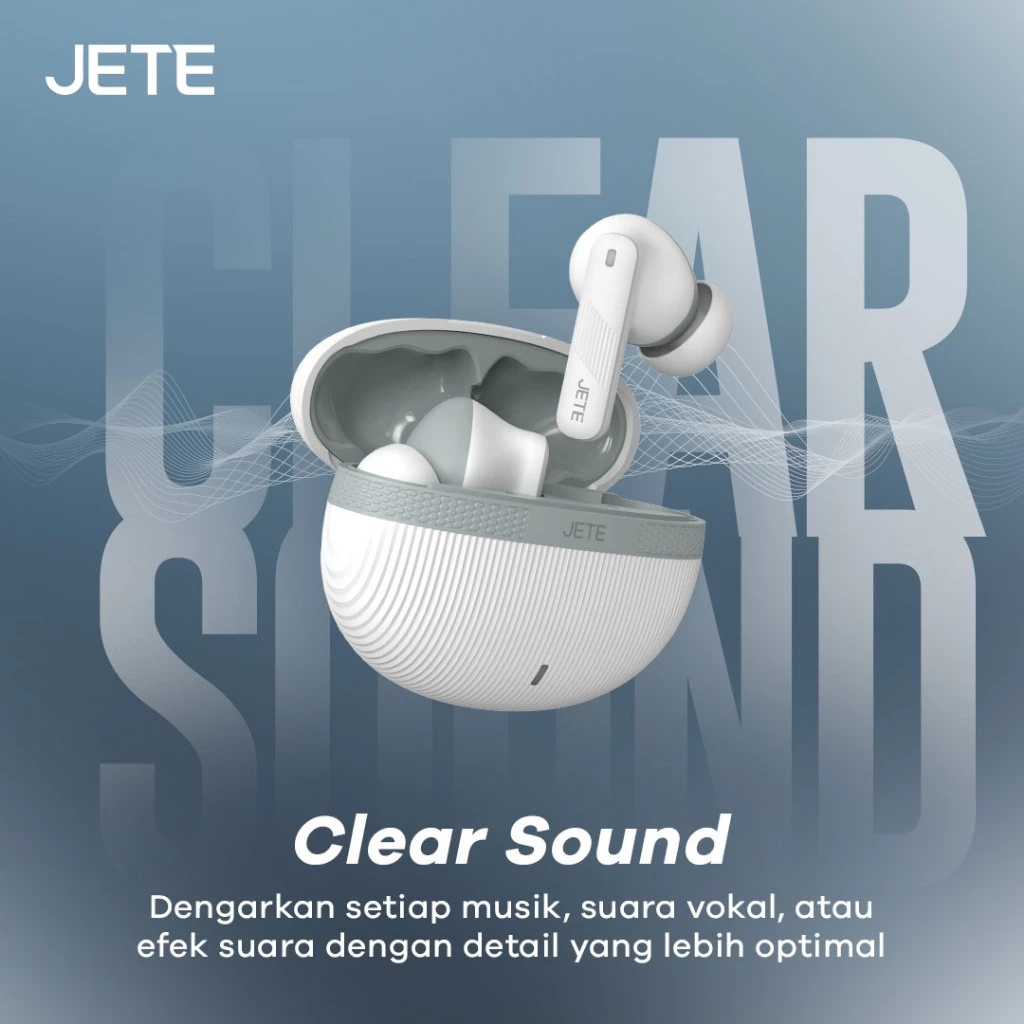 TWS Bluetooth ENC with 4 Mic JETE T15 BT 5.4 IPX5 Playtime 24H - Garansi 2th - Gambar 4
