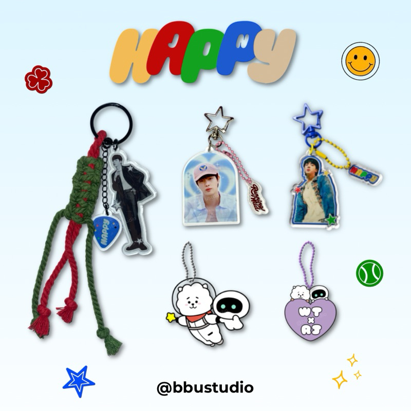 Keychain/Keyring/Bag charm Jin BTS Happy Wootteo RJ Collection kpop ...