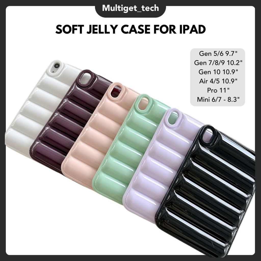 Soft Jelly Case Ipad Cute Lucu Motif Bubble Colorful Casing For Ipad 9.7" Gen 5 6 Ipad 10.2" Gen 7/8/9 Pro 11" Air 4/5 Mini 6 Premium Quality