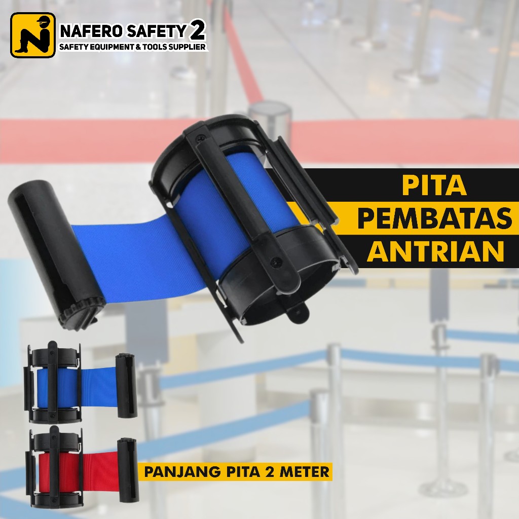 Queue Pole Ribbon set Queue Barrier Rope 2 METER Roll Ribbon Head For ...