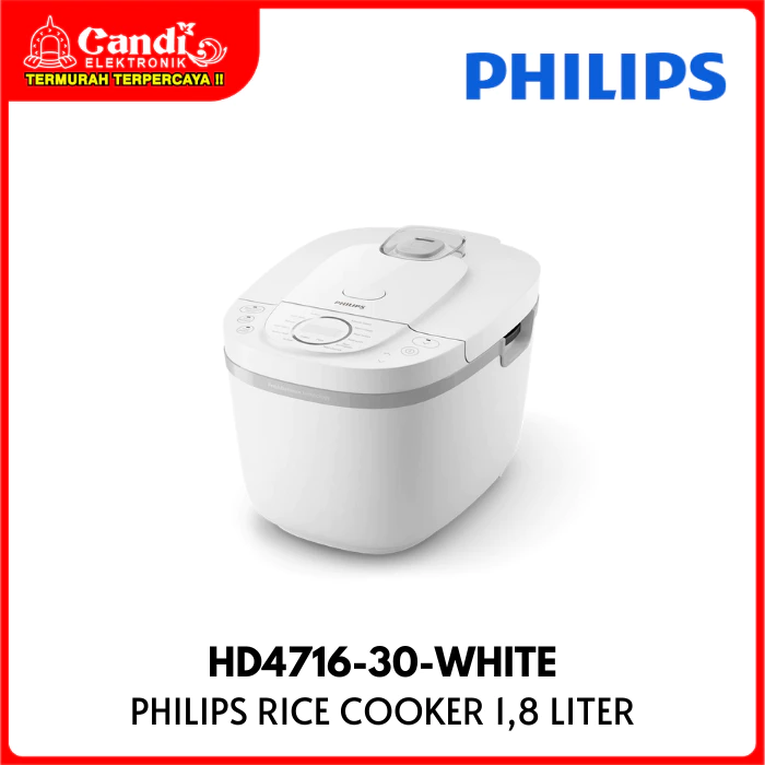 PHILIPS Rice Cooker Digital Penanak Nasi 1,8 Liter HD4716-30-WHITE