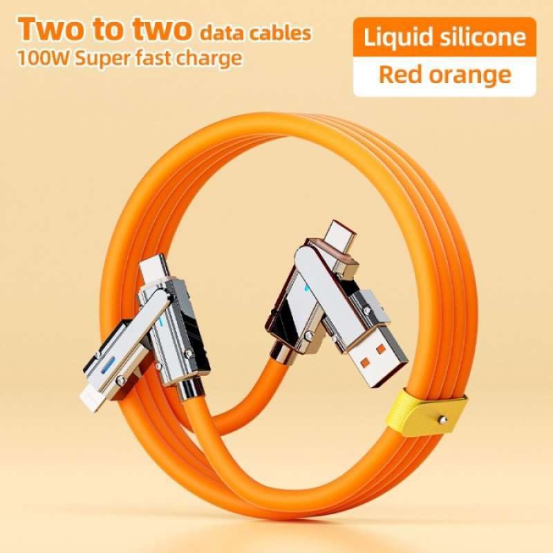 Matei COD Kabel Data Kabel USB 4 in 1 USB Type C to Type C Iphone Lightning 4in1 Fast Charging Micro Type C Lightning iphone - Gambar 3