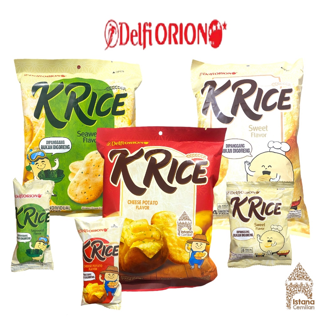 Krice Delfi Orion Sweet / Seaweed / Cheese Rice Crackers PACK (contents ...