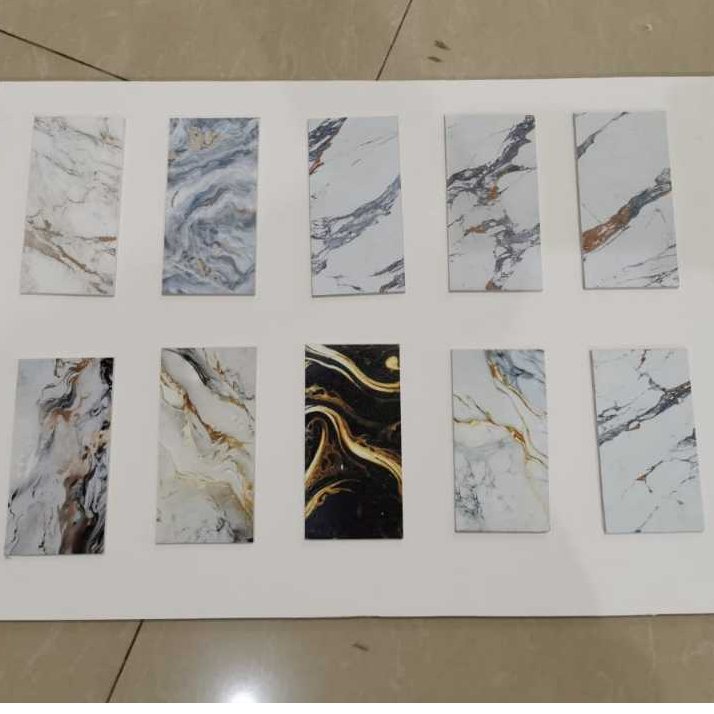 Pvc marble panel ceiling wall decoration interior kitchen set UV print ...