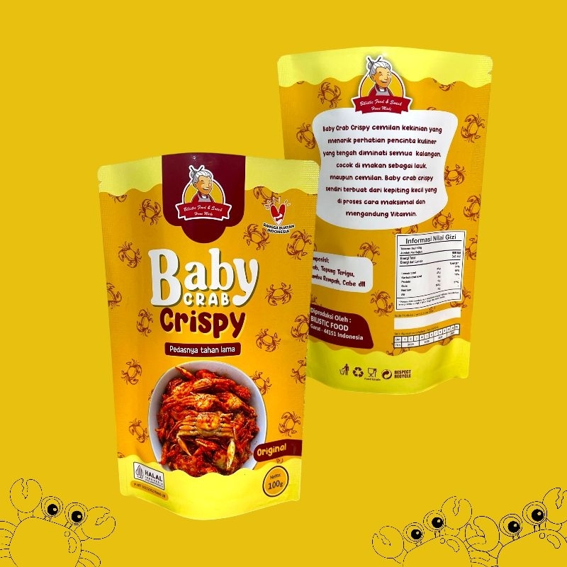 Crispy Baby Crab ma ucu / spicy snack / Halal Long Lasting Spicy Crispy ...