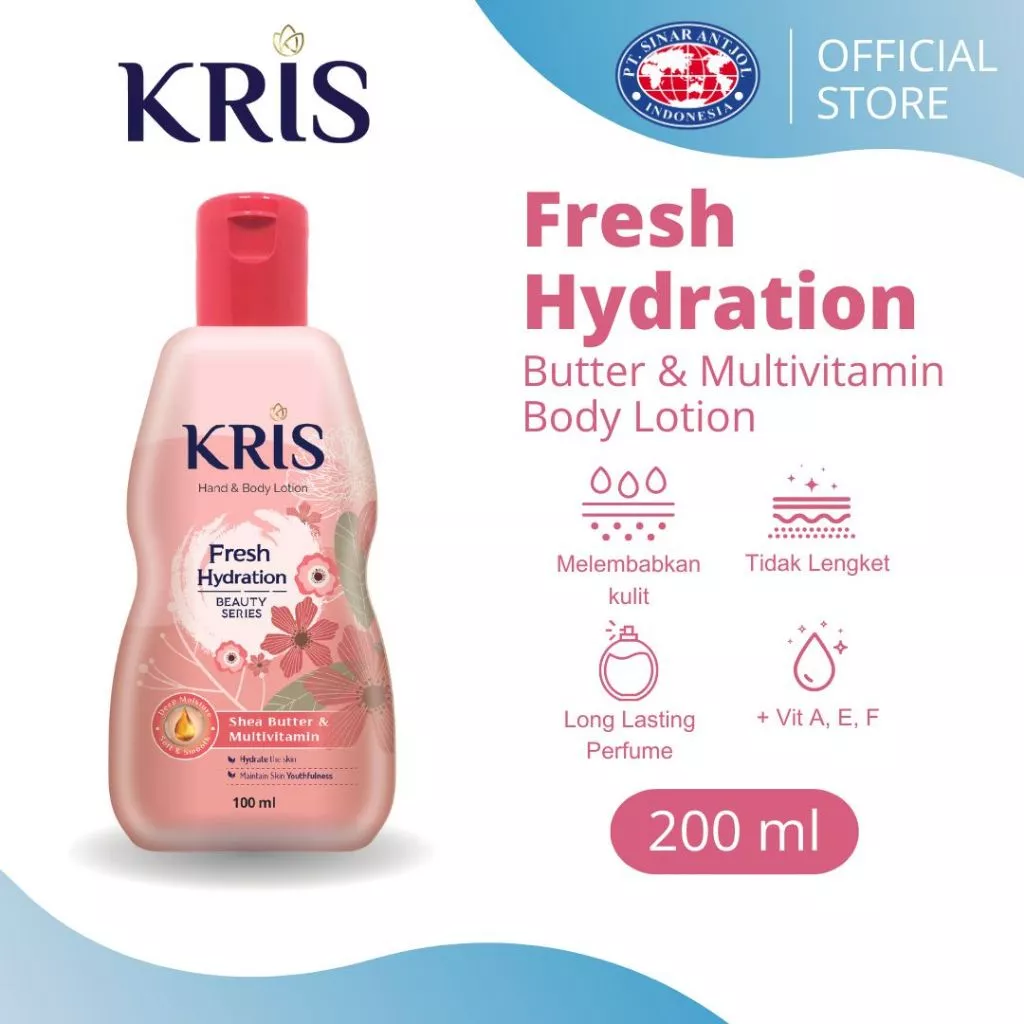 200 ML - KRIS Fresh Hydration Pink Hand and Body Lotion Plus Multivitamin