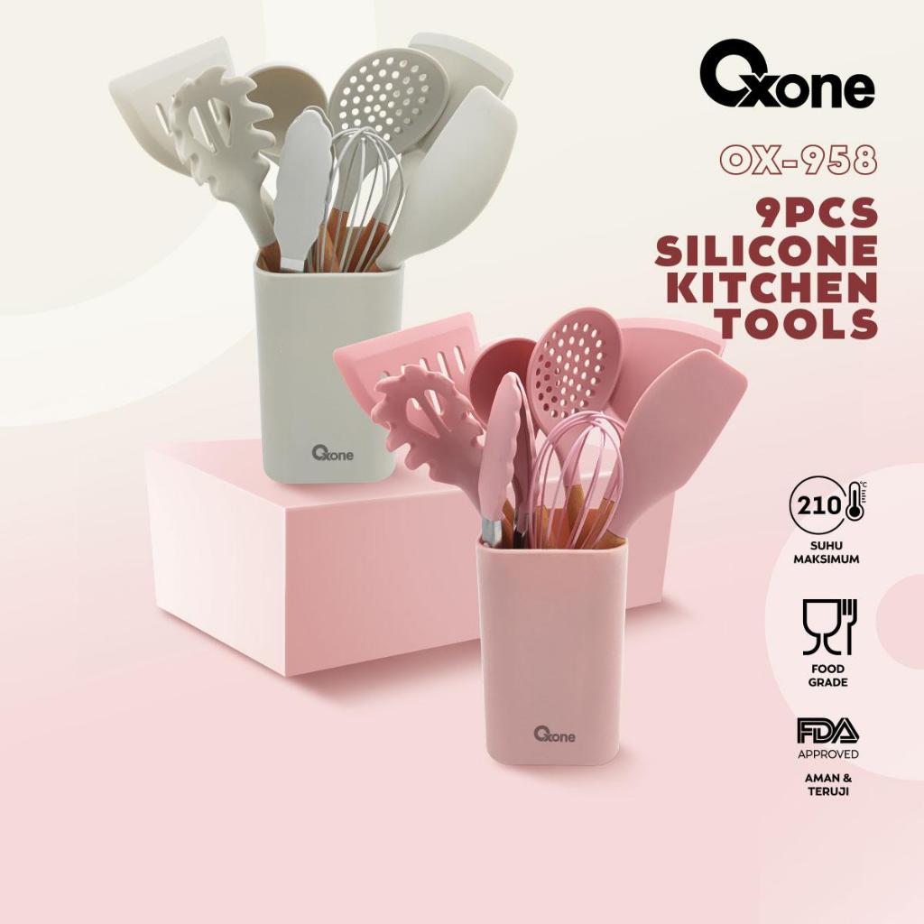 Oxone OX958 Spatula Silicone Kitchen Tools 9 Pcs Spatula Kitchenware - Gambar 3