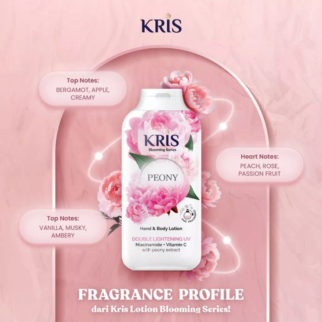 KRIS Hand Body Lotion BLOOMING PEONY PINK 100ML (Ekstrak Bunga) - Gambar 2
