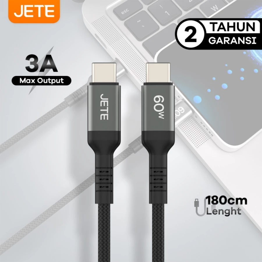 JETE CX12 Kabel Data Fast Charging 60W Type C to Type C - Garansi 2Th - Gambar 3